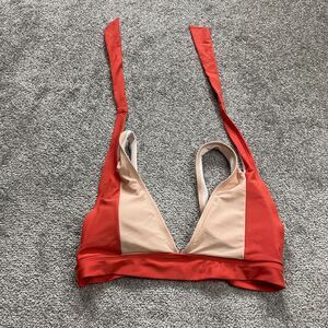 Unbranded Swimwear Bikini Top Womens Large Orange Double Strap Padded Beach Pool